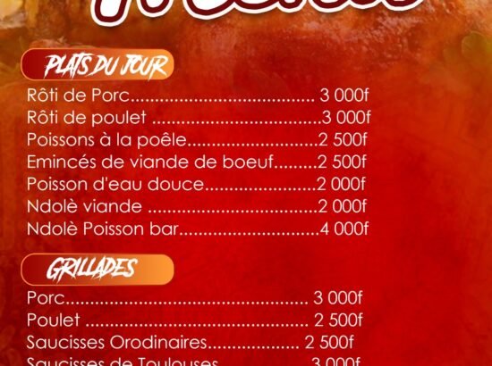 Bar-restaurant Sainte Appolonie Adresse: Ngallan (Mbalmayo) Avant la Wii Station service Green Oil. 