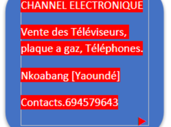 CHANNEL  ELECTRONIQUE | VENTE DE TELEVISEURS, PLAQUE A GAZ & TELEPHONES | YAOUNDE NKOABANG CONRACT: +237649579643 