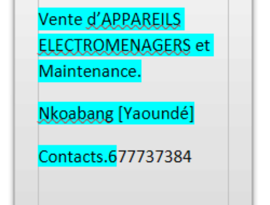 ETS MBE | VENTES DES APPAREILS ELECTROMENAGERS & MAINTENANCE | YAOUNDE NKOABANG CONTACT: +237677737384 