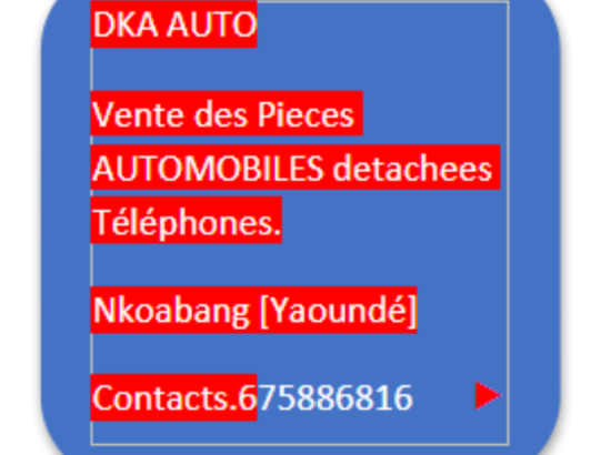DKA AUTO | VENTE DE PIECES AUTOMOBILES DETACHEES, TELEPHONES | YAOUNDE NKOABANG | CONTACT: +237675886816 